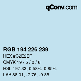 Color code: RGB 194 226 239 | qconv.com
