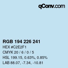 Farbcode: RGB 194 226 241 | qconv.com