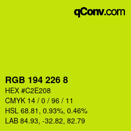 Color code: RGB 194 226 8 | qconv.com
