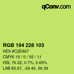カラーコード: RGB 194 228 103 | qconv.com