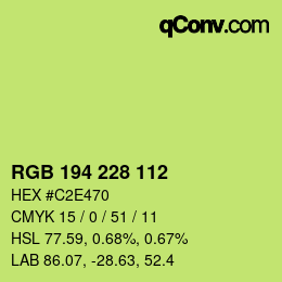 カラーコード: RGB 194 228 112 | qconv.com