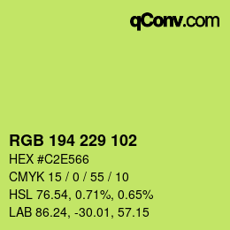 Color code: RGB 194 229 102 | qconv.com