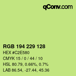 カラーコード: RGB 194 229 128 | qconv.com