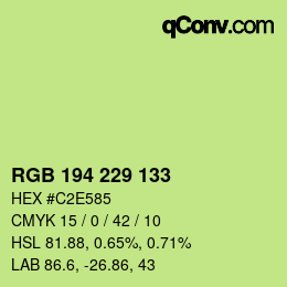 Color code: RGB 194 229 133 | qconv.com