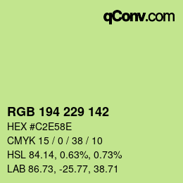 Color code: RGB 194 229 142 | qconv.com