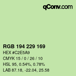 Color code: RGB 194 229 169 | qconv.com
