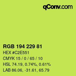 Color code: RGB 194 229 81 | qconv.com