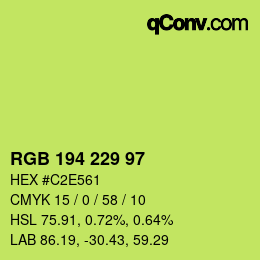 Color code: RGB 194 229 97 | qconv.com