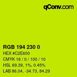 颜色代码: RGB 194 230 0 | qconv.com
