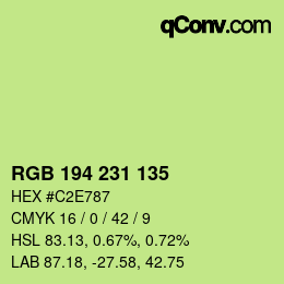 Color code: RGB 194 231 135 | qconv.com