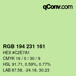 カラーコード: RGB 194 231 161 | qconv.com