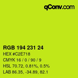 颜色代码: RGB 194 231 24 | qconv.com