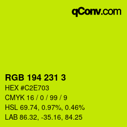 颜色代码: RGB 194 231 3 | qconv.com