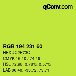 颜色代码: RGB 194 231 60 | qconv.com