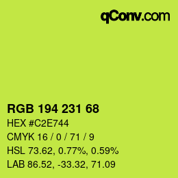 Color code: RGB 194 231 68 | qconv.com