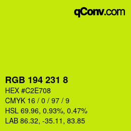 Farbcode: RGB 194 231 8 | qconv.com