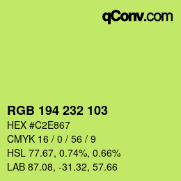 カラーコード: RGB 194 232 103 | qconv.com