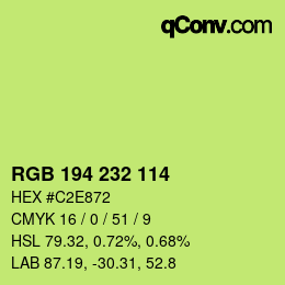 カラーコード: RGB 194 232 114 | qconv.com