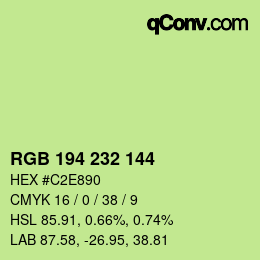 カラーコード: RGB 194 232 144 | qconv.com