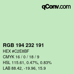 Color code: RGB 194 232 191 | qconv.com