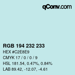 Color code: RGB 194 232 233 | qconv.com