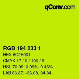 Color code: RGB 194 233 1 | qconv.com