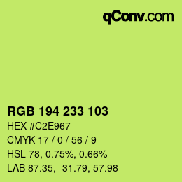 カラーコード: RGB 194 233 103 | qconv.com