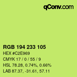 Color code: RGB 194 233 105 | qconv.com