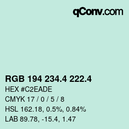 カラーコード: RGB 194 234.4 222.4 | qconv.com
