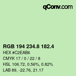 カラーコード: RGB 194 234.8 182.4 | qconv.com
