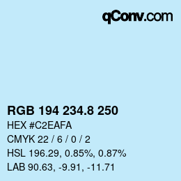 カラーコード: RGB 194 234.8 250 | qconv.com