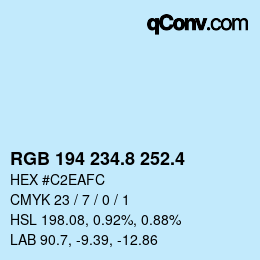 カラーコード: RGB 194 234.8 252.4 | qconv.com