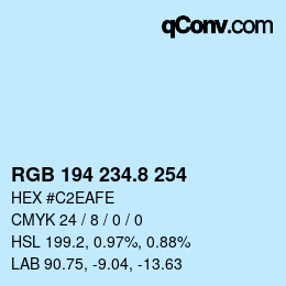 カラーコード: RGB 194 234.8 254 | qconv.com
