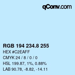 カラーコード: RGB 194 234.8 255 | qconv.com