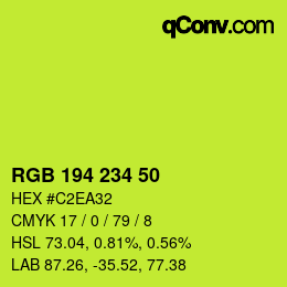 Color code: RGB 194 234 50 | qconv.com