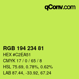 Color code: RGB 194 234 81 | qconv.com