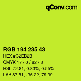 カラーコード: RGB 194 235 43 | qconv.com