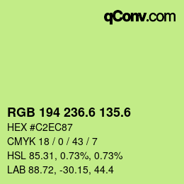 カラーコード: RGB 194 236.6 135.6 | qconv.com