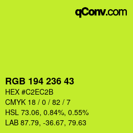 Color code: RGB 194 236 43 | qconv.com
