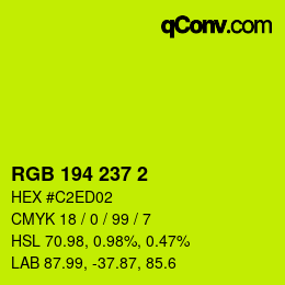颜色代码: RGB 194 237 2 | qconv.com