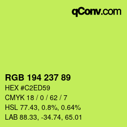 カラーコード: RGB 194 237 89 | qconv.com