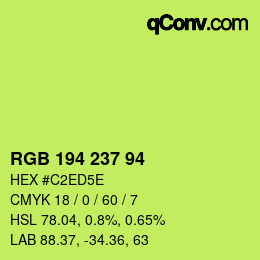 Color code: RGB 194 237 94 | qconv.com
