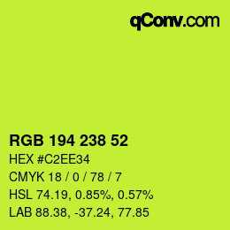 Color code: RGB 194 238 52 | qconv.com
