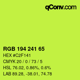 Color code: RGB 194 241 65 | qconv.com