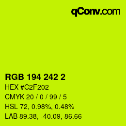 カラーコード: RGB 194 242 2 | qconv.com