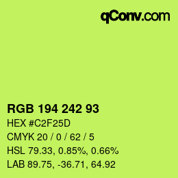 Color code: RGB 194 242 93 | qconv.com