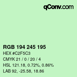 Code couleur: RGB 194 245 195 | qconv.com