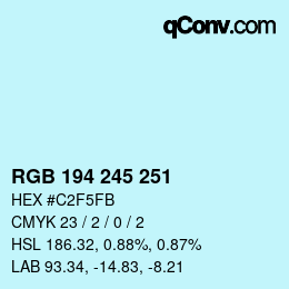 Farbcode: RGB 194 245 251 | qconv.com