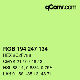 Color code: RGB 194 247 134 | qconv.com