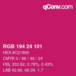 Color code: RGB 194 24 101 | qconv.com